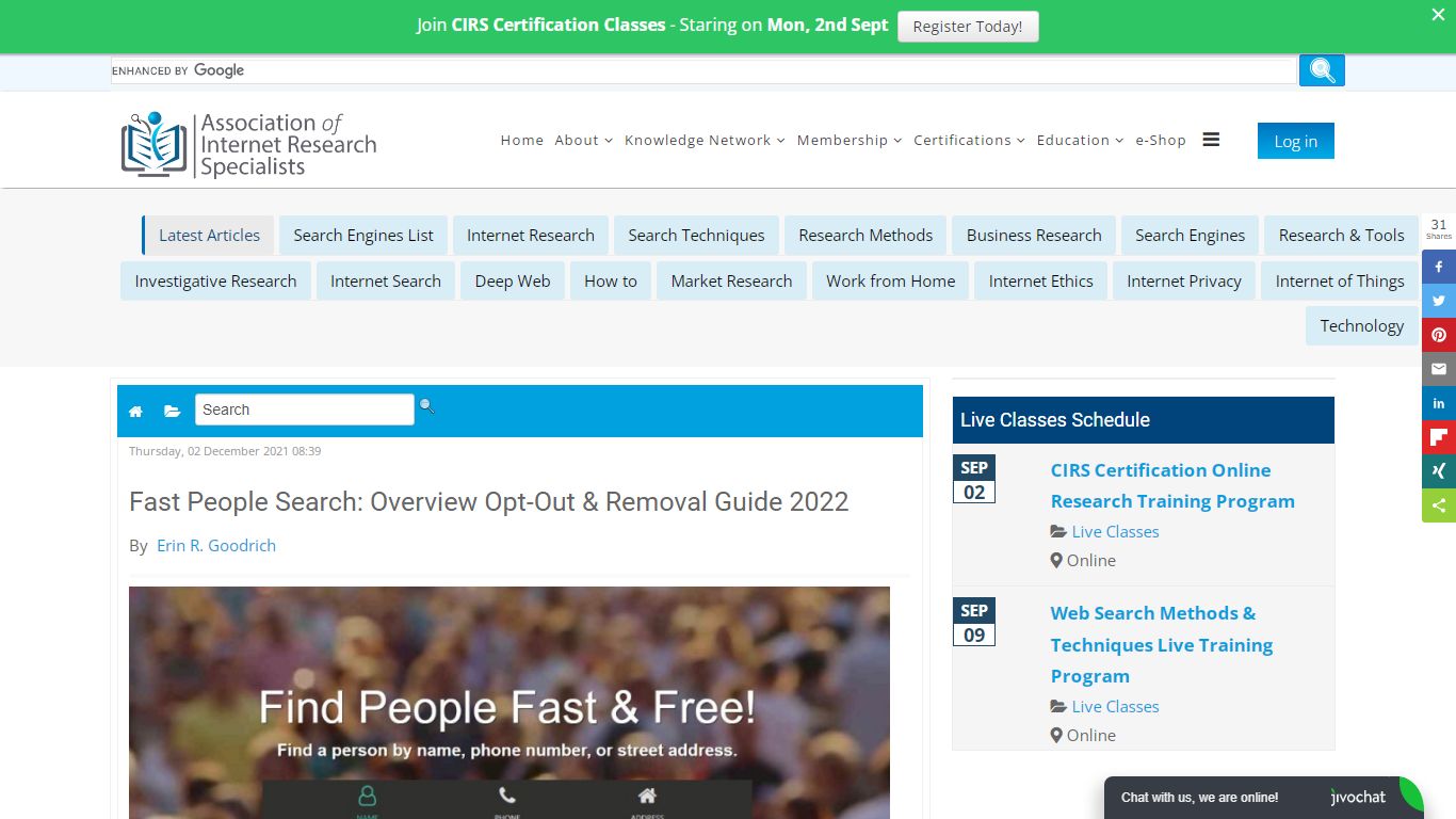 Fast People Search: Overview Opt-Out & Removal Guide 2022 - AOFIRS